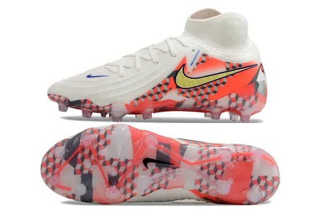Nike Phantom GT Checkered White Orange Firm-Ground Soccer Shoes 6