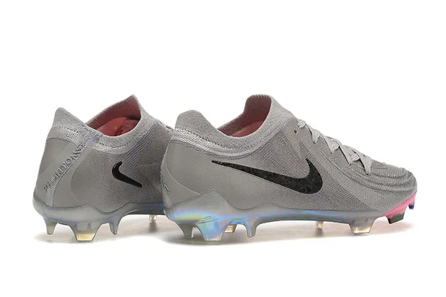 Nike Phantom GT Cinza Rosa Sock-Fit Knit Upper Asymmetric Lacing Firm-Ground Sapatos de Futebol 2