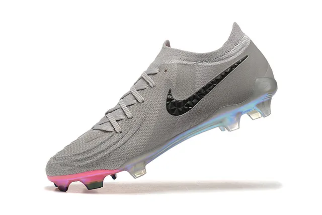 Nike Phantom GT Cinza Rosa Sock-Fit Knit Upper Asymmetric Lacing Firm-Ground Sapatos de Futebol 5