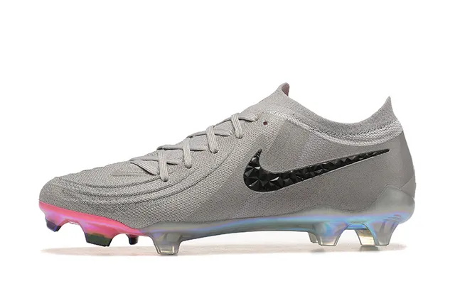 Nike Phantom GT Cinza Rosa Sock-Fit Knit Upper Asymmetric Lacing Firm-Ground Sapatos de Futebol 10
