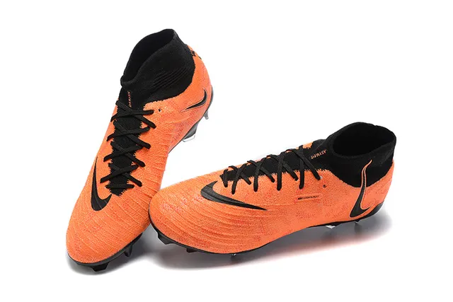 Nike Phantom GT Orange Black Alto Corte Colar Calcetim Campo Firme Sapatos de Futebol 2