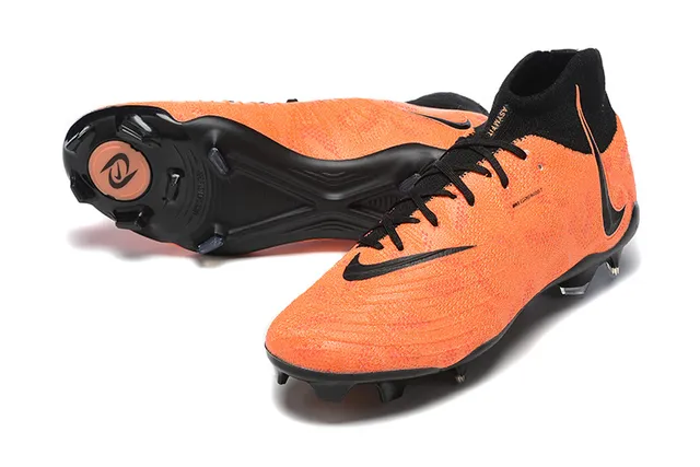 Nike Phantom GT Orange Black Alto Corte Colar Calcetim Campo Firme Sapatos de Futebol 6