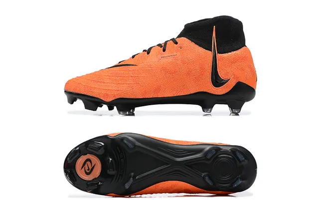 Nike Phantom GT Orange Black Alto Corte Colar Calcetim Campo Firme Sapatos de Futebol 8