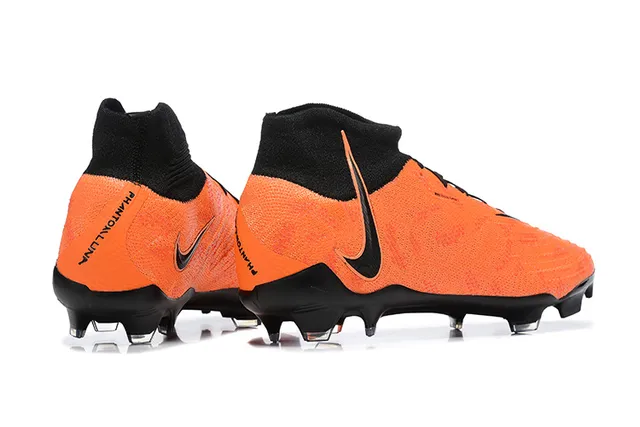 Nike Phantom GT Orange Black Alto Corte Colar Calcetim Campo Firme Sapatos de Futebol 10