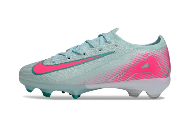 Nike Phantom GT Parte superior em tricô rosa e azul cadarços assimétricos Firm-Ground sapatos de futebol 4