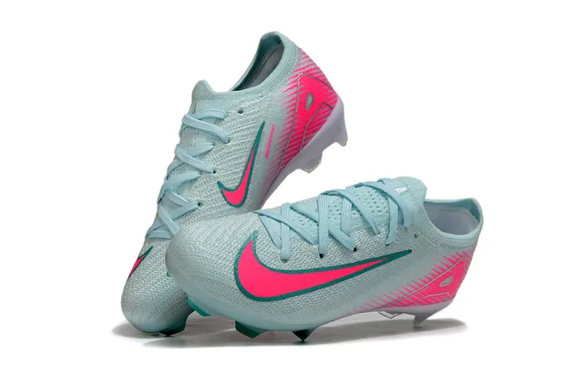 Nike Phantom GT Parte superior em tricô rosa e azul cadarços assimétricos Firm-Ground sapatos de futebol 7
