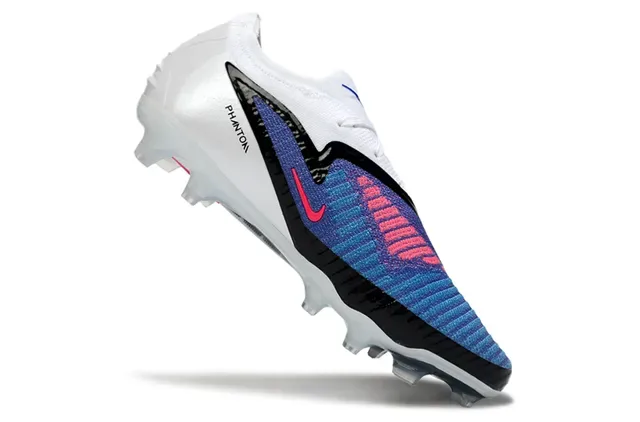 Nike Phantom GT أحذية كرة القدم أبيض أزرق منخفض القطعة قماش الرباط أرض صلبة 10