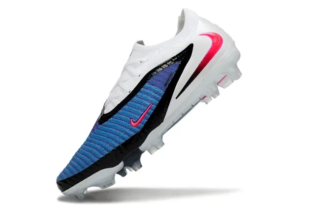 Nike Phantom GT أحذية كرة القدم أبيض أزرق منخفض القطعة قماش الرباط أرض صلبة 11