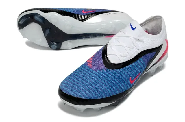 Nike Phantom GT أحذية كرة القدم أبيض أزرق منخفض القطعة قماش الرباط أرض صلبة 13