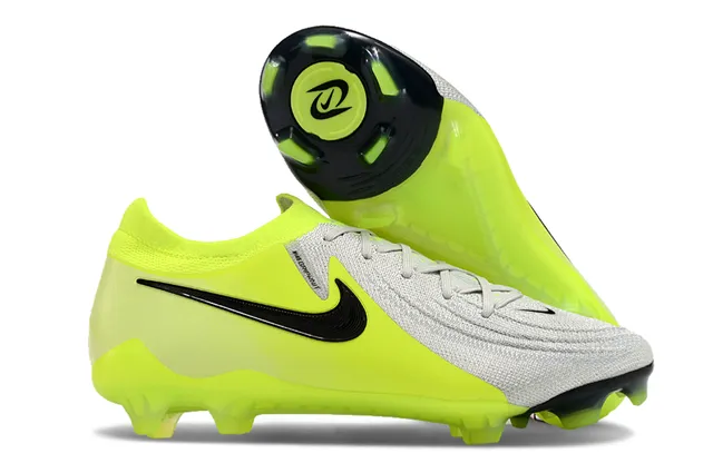 Nike Phantom GT Sapatos de futebol com upper de malha amarelo preto, neon e color blocking para gramado firme 1