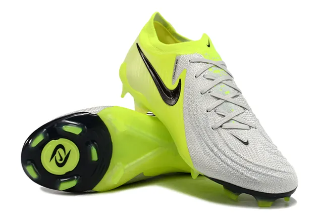 Nike Phantom GT Sapatos de futebol com upper de malha amarelo preto, neon e color blocking para gramado firme 4