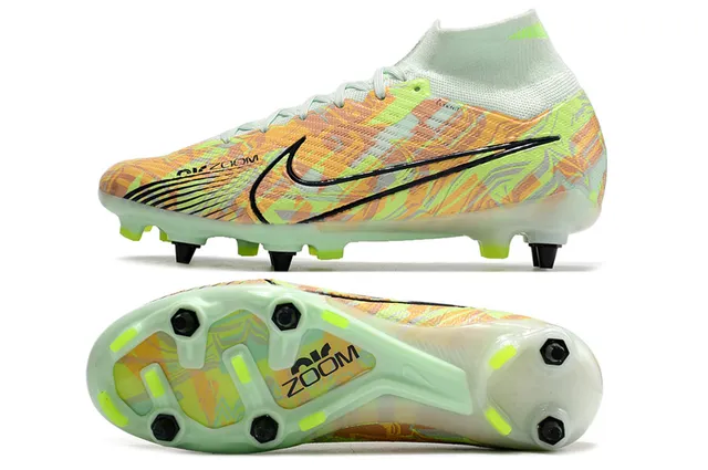 Nike Phantom GT Amarillo Naranja Corte Alto Flyknit Parte Superior Air Zoom Amortiguación Superficie Dura Zapatos de Fútbol 15