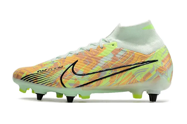 Nike Phantom GT Amarillo Naranja Corte Alto Flyknit Parte Superior Air Zoom Amortiguación Superficie Dura Zapatos de Fútbol 18