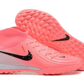 Nike Sapatos de Futebol Turf com Colarinho de Meia Ajustável, Parte Superior de Malha, Altos, Rosa e Preto