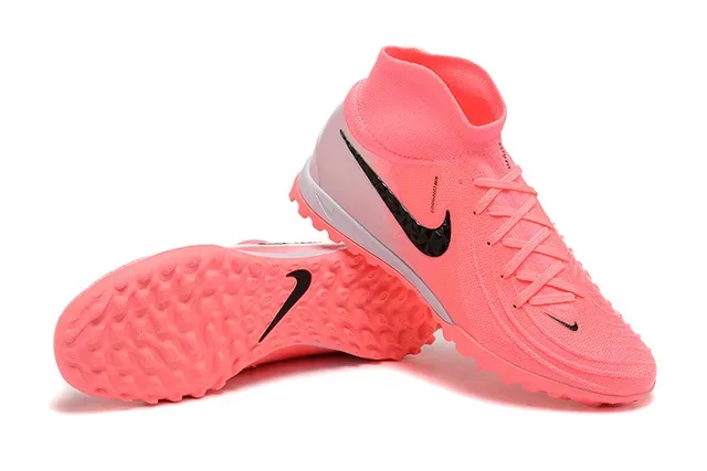 Nike Sapatos de Futebol Turf com Colarinho de Meia Ajustável, Parte Superior de Malha, Altos, Rosa e Preto 6