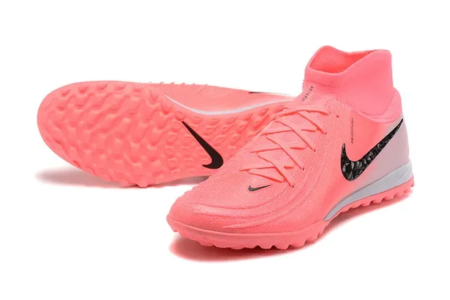 Nike Sapatos de Futebol Turf com Colarinho de Meia Ajustável, Parte Superior de Malha, Altos, Rosa e Preto 7