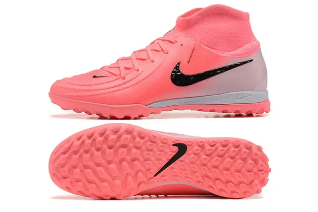 Nike Sapatos de Futebol Turf com Colarinho de Meia Ajustável, Parte Superior de Malha, Altos, Rosa e Preto 9