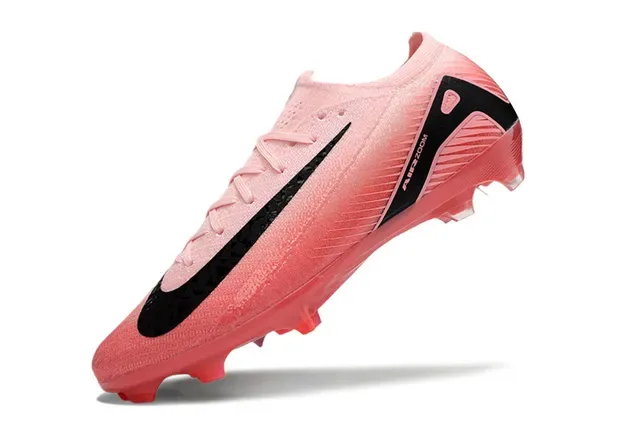 Nike Chuteiras de futebol rosa e preto com upper de knit e asa de calcanhar assimétrica para gramado firme 3
