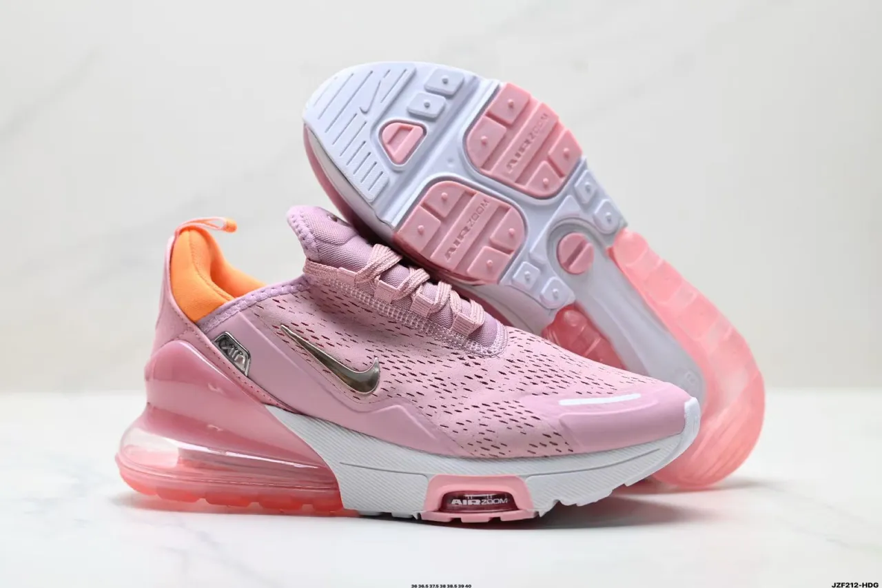 Nike Pink Orange Perforated Engineered Mesh Upper Translucent Gradient Heel Air Unit Running Shoes 5