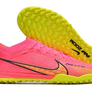 Nike 粉色黄色针织鞋面袜领草地足球鞋