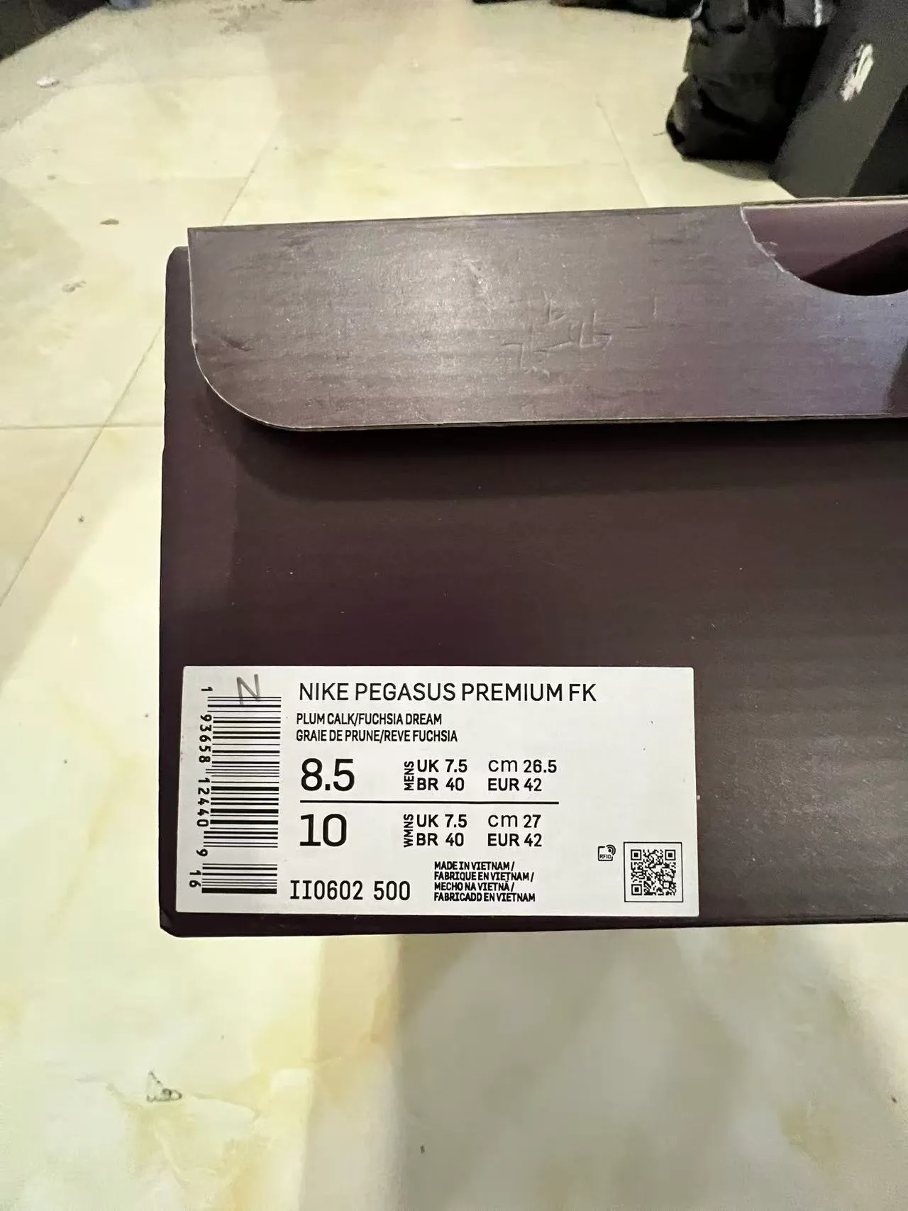 Nike أرجواني أخضر محبوك مُهندس وجه علوي وحدة أير زوم كاملة الأطوال أحذية جري 10