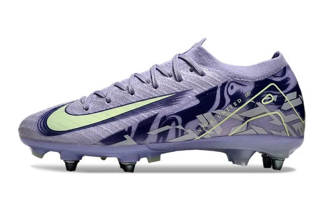 Nike Zapatillas de fútbol púrpura verde low-cut knit upper graphic-printed overlay firm-ground 7
