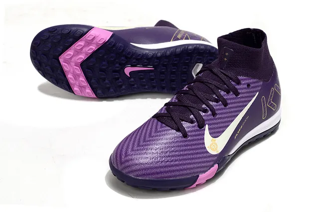 Nike Purple Pink High-Top Collar Textured Synthetic Upper Turf Soccer Shoes 3