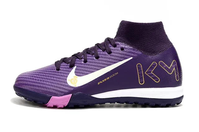 Nike Purple Pink High-Top Collar Textured Synthetic Upper Turf Soccer Shoes 6