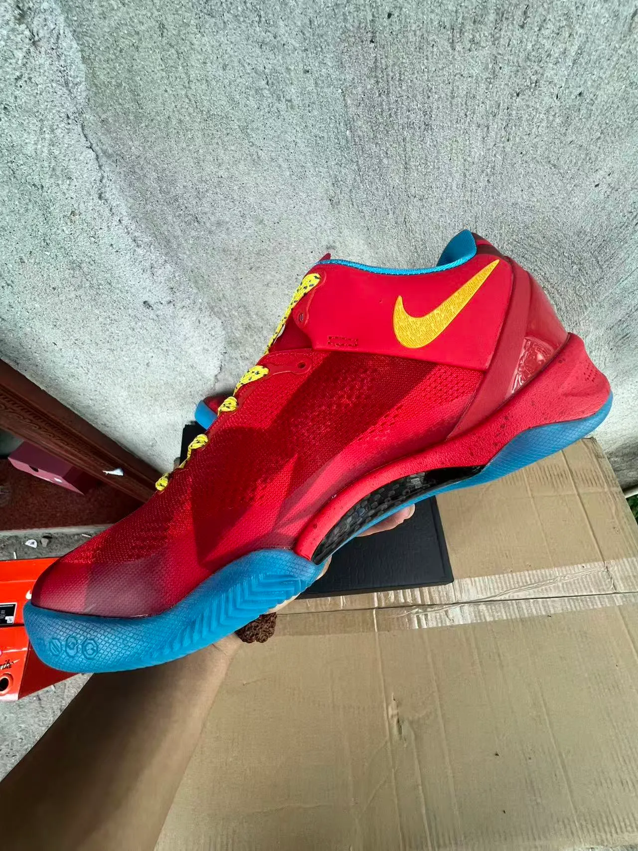 Nike Rojo Azul Zapatos de Baloncesto de Bajo Corte con Upper de Tejido Capas Superpuestas de Material Sintético 7