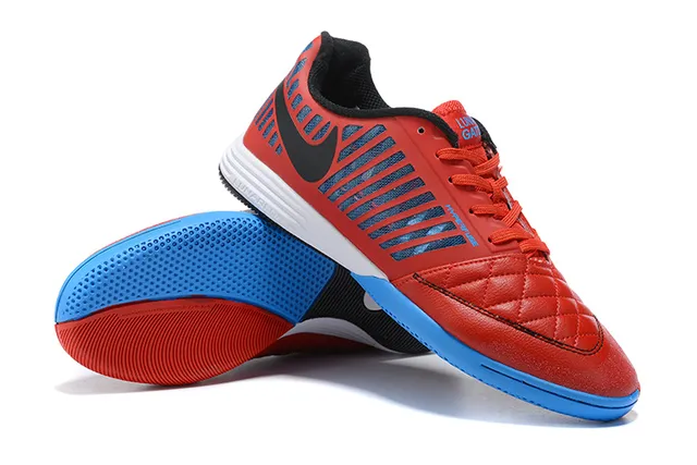 Nike rojo blanco upper de cage moldeado acolchado punta sintética zapatos de fútbol indoor 3