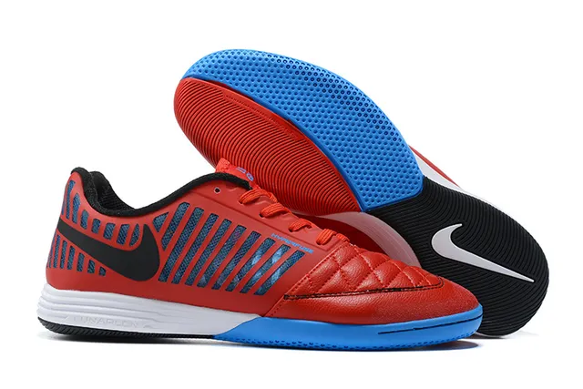 Nike rojo blanco upper de cage moldeado acolchado punta sintética zapatos de fútbol indoor 4