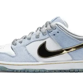Nike SB Dunk Low Blue White Suede And Leather Panelled Skateboard Shoes