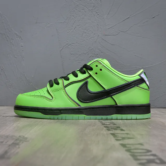 Nike SB Dunk Low সবুজ কালো ছিদ্রিত টো স্কেটবোর্ড জুতা 7