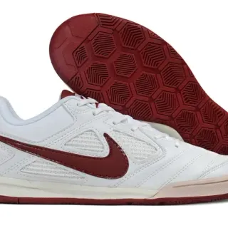 Chaussures de football indoor Nike Tiempo Indoor White and Burgundy