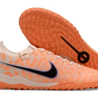 Nike Tiempo Legend Laranja Bege Baixo Corte Superior Sintético Impressão Geométrica Turf Sapatos de Futebol