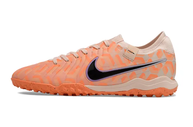 Nike Tiempo Legend Laranja Bege Baixo Corte Superior Sintético Impressão Geométrica Turf Sapatos de Futebol 7