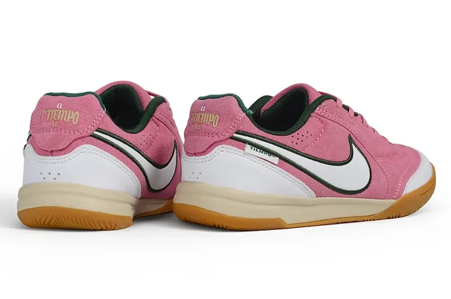 Nike Tiempo Rose Blanc Daim Supérieur Garnitures Synthétiques Chaussures de Football Intérieur 3