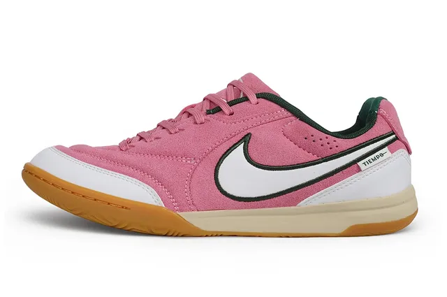 Nike Tiempo Rose Blanc Daim Supérieur Garnitures Synthétiques Chaussures de Football Intérieur 5