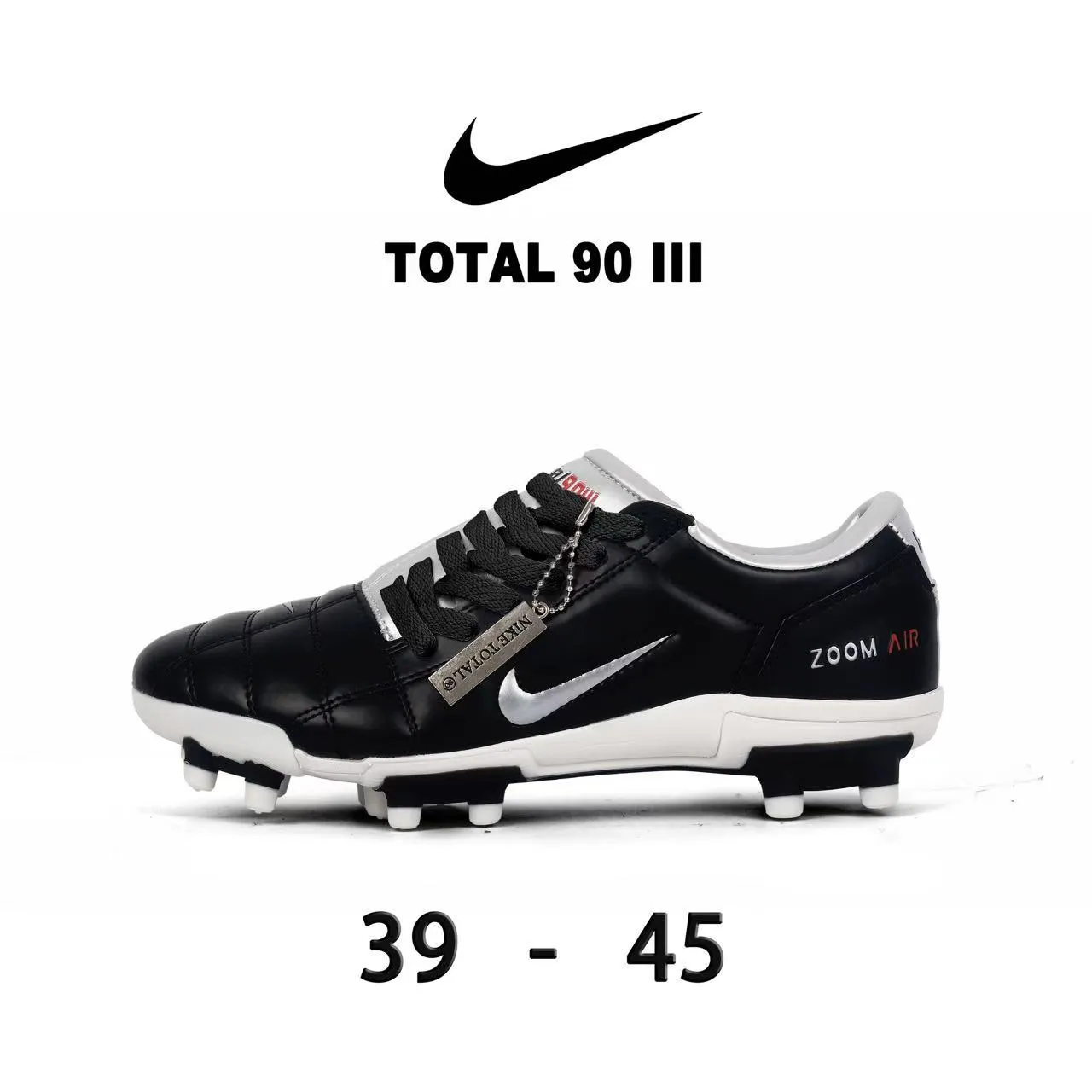 Nike Total 90 III लाल और सफेद फर्म ग्राउंड फुटबॉल जूते 2