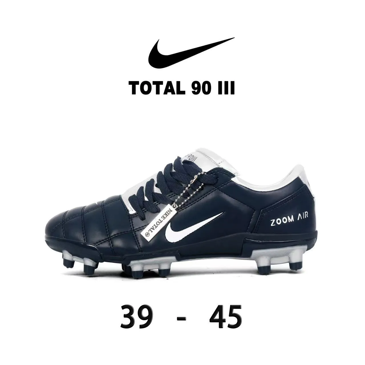 Nike Total 90 III लाल और सफेद फर्म ग्राउंड फुटबॉल जूते 4