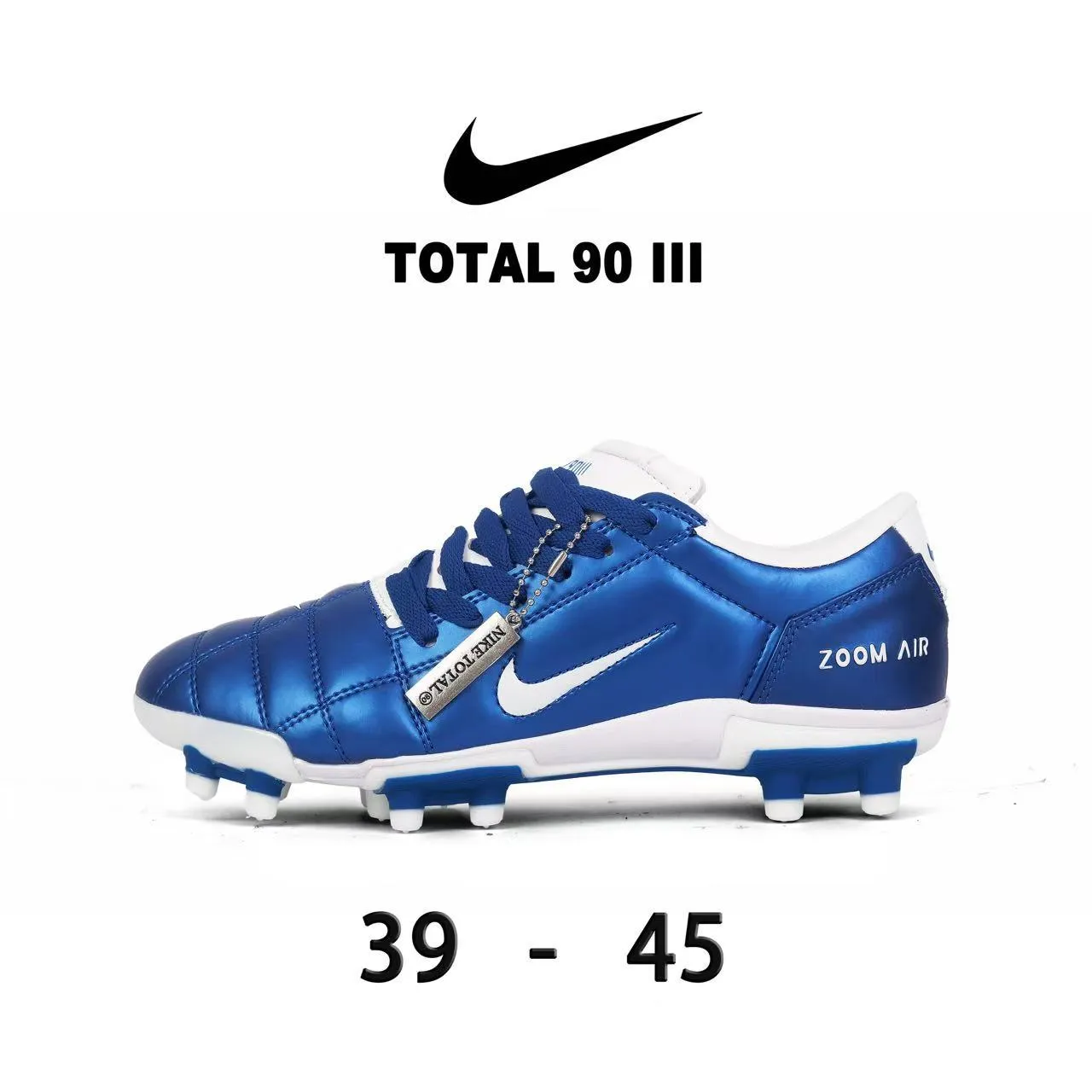 Nike Total 90 III लाल और सफेद फर्म ग्राउंड फुटबॉल जूते 10