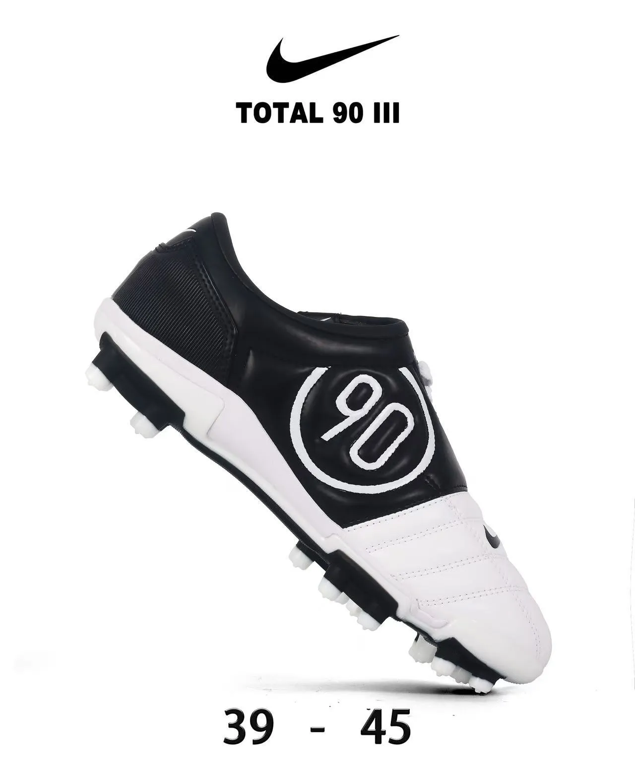 Nike Total 90 III लाल और सफेद फर्म ग्राउंड फुटबॉल जूते 18