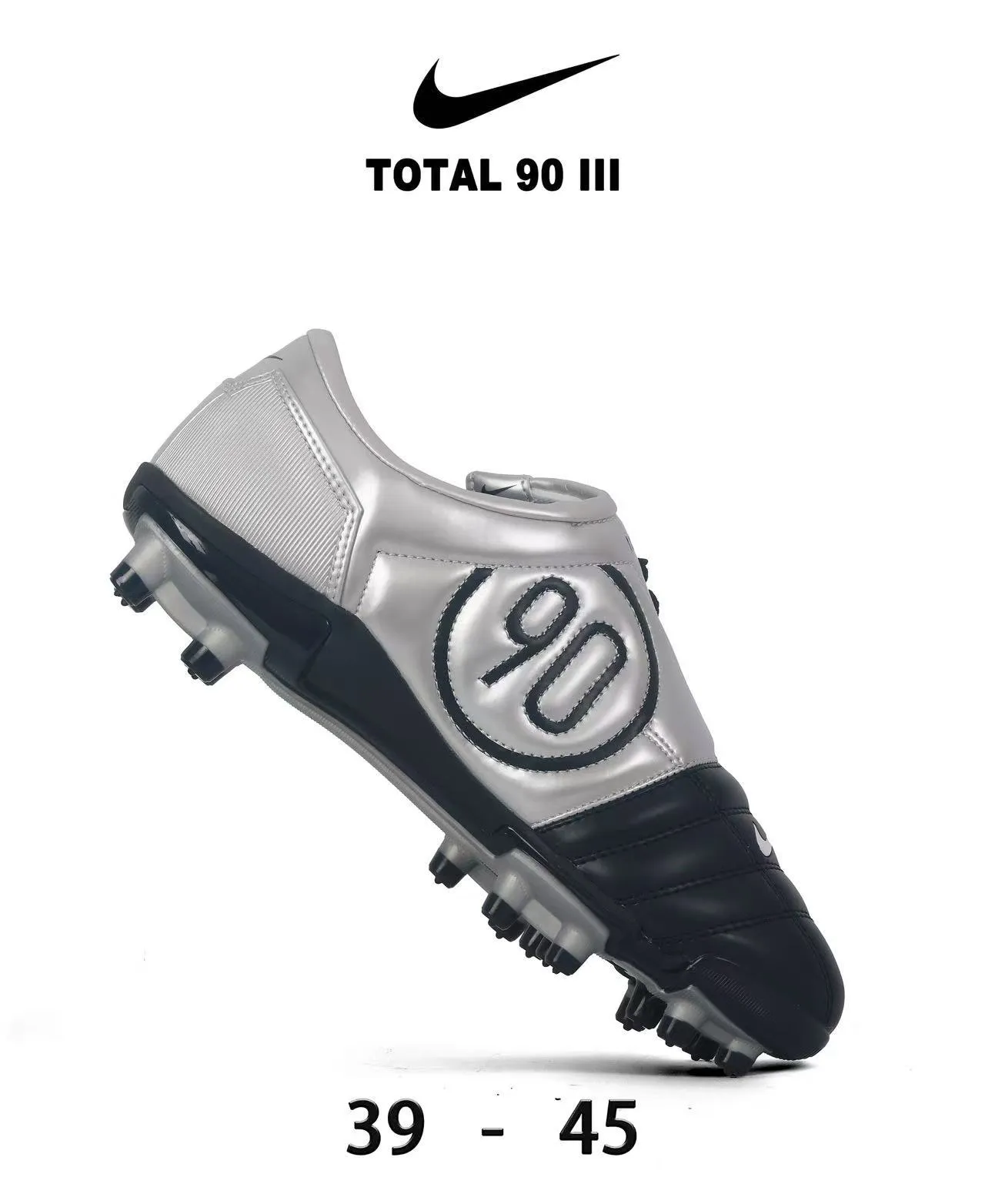 Nike Total 90 III लाल और सफेद फर्म ग्राउंड फुटबॉल जूते 22