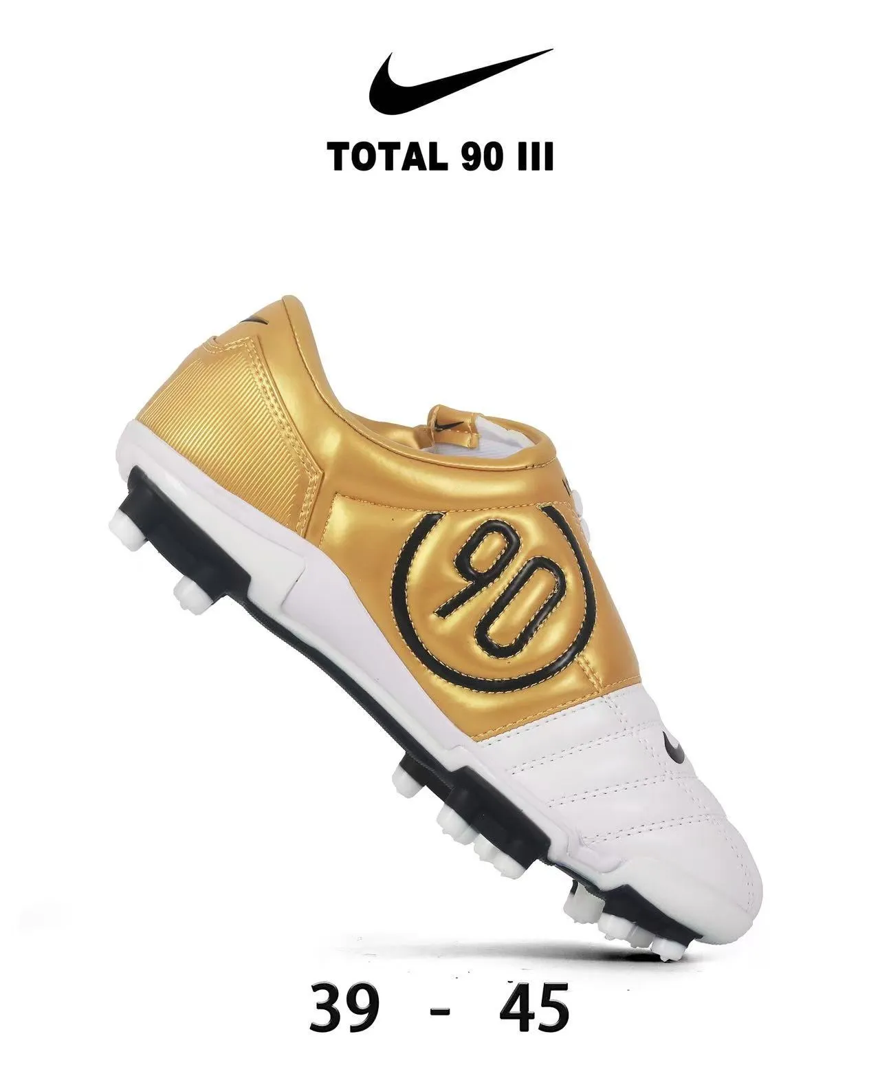 Nike Total 90 III लाल और सफेद फर्म ग्राउंड फुटबॉल जूते 24