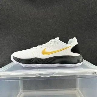 Nike أبيض أسود ذهبي محبوك منخفض نمط حياة حذاء رياضي
