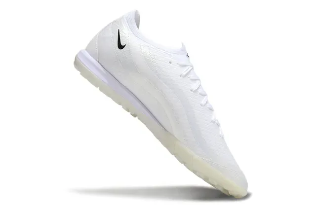 Nike White Black Knit Upper Iridescent Wave Stripe Turf Soccer Shoes 2