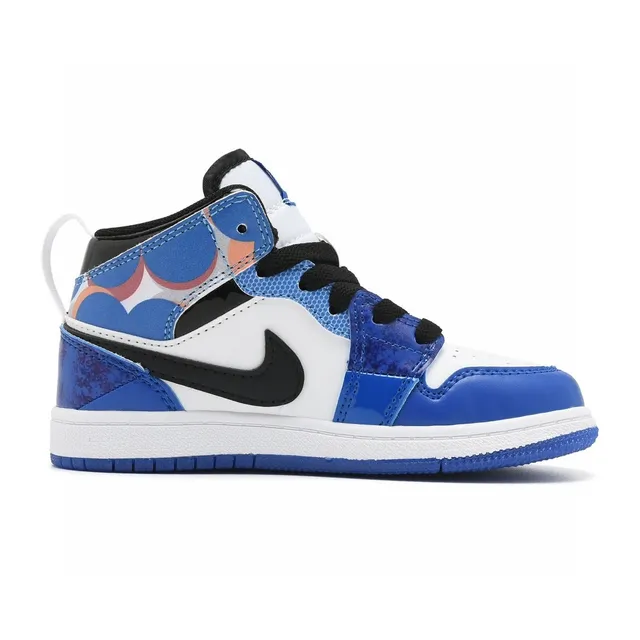 Nike White Blue High-Top Patchwork Paneling Basketball Shoes 4