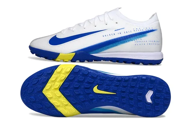 Nike أبيض وأزرق أعلى كيت منخفض القطع سيليويت تيرف أحذية كرة القدم 6