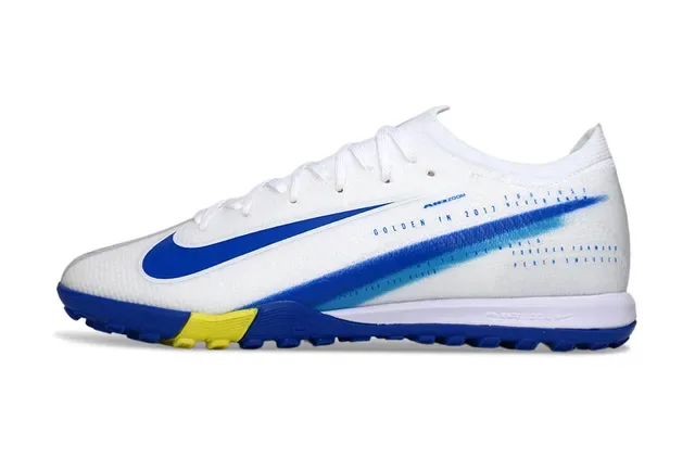 Nike أبيض وأزرق أعلى كيت منخفض القطع سيليويت تيرف أحذية كرة القدم 7