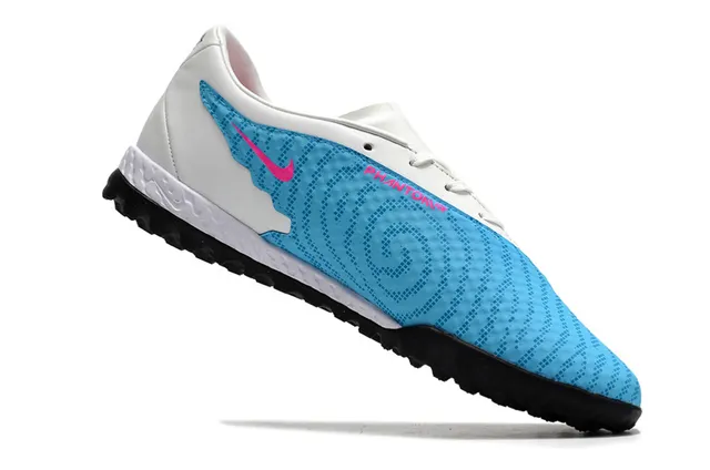 Nike Branco Azul Botina Baixa com Cravos Sintético Malha Superior Relvado Tênis de Futebol 10